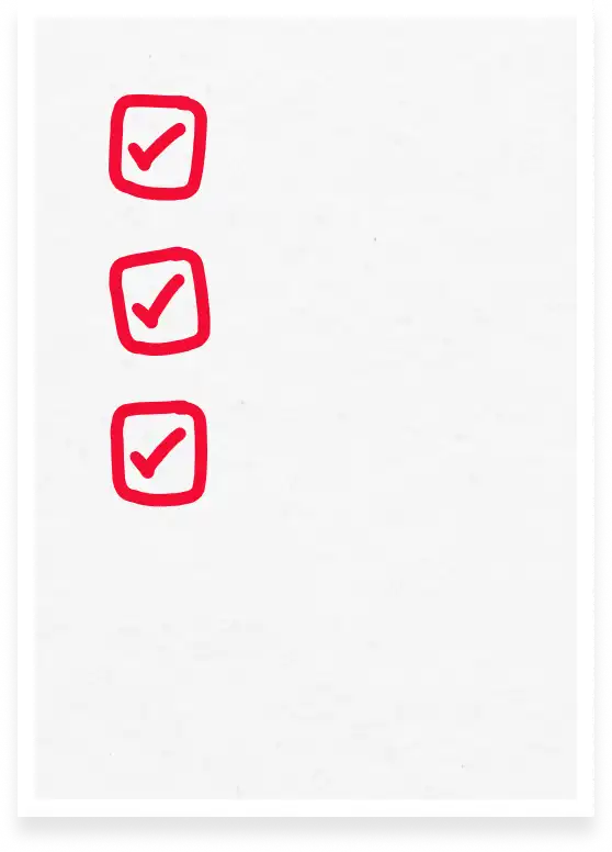 sheet of paper with checkmarks